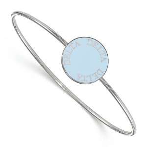 Black Bow Jewelry Sterling Silver Delta Delta Delta Greek Life Bangle Bracelet 8 Inch - 1 of 3