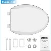 Elongated Toilet Seat, Slow Close Quiet Lid, Never Loosen Design, Durable Polypropylene, Easy to Install and Clean, 19" Biscuit Color - 3 of 4