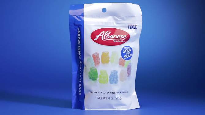 Albanese World&#39;s Best Sour 12 Flavor Gummi Bears Candy - 8oz, 2 of 14, play video
