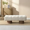 50" Chenille Fabric Upholstered Bench with Wood Legs for Dining Room, Bedroom, Entryway, or Living Room, No Assembly, 300 lbs Capacity - 2 of 4