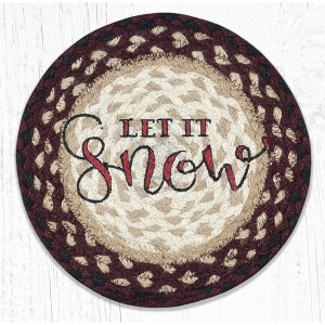 Earth Rugs Holiday Lodge “Let It Snow” Trivet 10"x10" – Farmhouse Kitchen Essential - 1 of 3