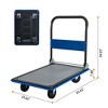 JANSNO Foldable Wheelbarrow with 360° Swivel Wheels, Heavy-Duty Flatbed Cart for Lawn, Garden, and Warehouse Use - 2 of 4