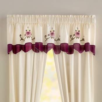 BrylaneHome Ava Embroidered Valance Curtain