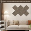 600x600mm Wood Slat Panel with PET Felt Backing, Flat Surface Decorative Sound-Absorbing Tile for Studio, Piano Room, Living Room - 4 of 4