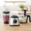 JIONJOY Food Processor Blender Combo - 6 Cup, 2 Speeds, Safety Lock, 1.5L Glass Jar for Vegetable Dough Meat Puree - 3 of 4