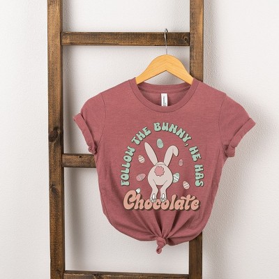 The Juniper Shop Follow The Bunny He Has Chocolate Toddler Short Sleeve Tee