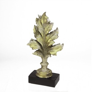 Northlight 10" Rich Elegance Distressed Gold Leaf Finial with Black Base Christmas Decoration - 1 of 1