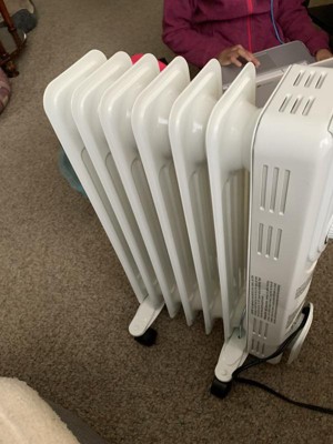 Comfort Zone 1500 Watt Oil-filled Electric 3 Heat Setting And Silent  Operation Radiator Heater Cz7007j White : Target