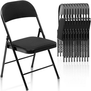 SUGIFT Folding Chairs with Padded Vinyl Seat, Heavy-Duty Metal Frame, Supports 330 lbs, Portable & Lightweight - 1 of 4