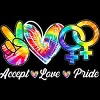 Adult Design By Humans Accept Love LGBTQIA+ Pride Tie Dye Rainbow By HARGOOT-Shirt - 2 of 2