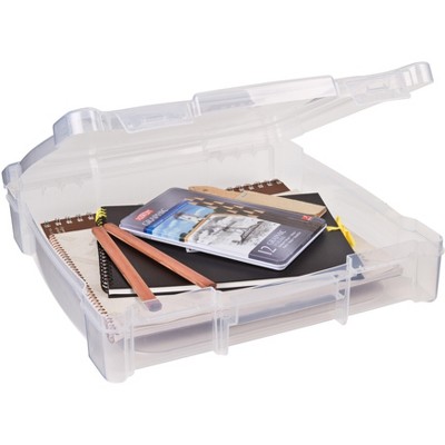 Translucent 14x14x3 Inch Stackable Plastic Craft Storage Box