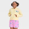 Girls' Disney Stitch "Waves For Days" Graphic Terry Hooded Sweatshirt - Yellow - 2 of 4