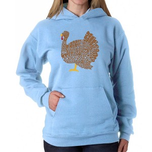LA Pop Art Thanksgiving - Women's Word Art Hooded Sweatshirt - 1 of 4
