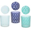 Pavilion Gift Company - Blue Anchor - 3 Assorted Votive Holders - Candle Holders - 3 of 4