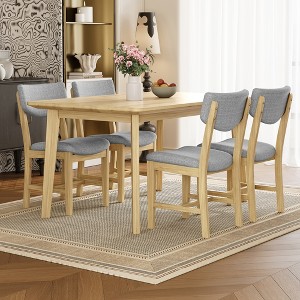 GDFStudio Conner Farmhouse-Style 5-Piece Dining Set 1 Solid Wood Table ...