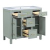 36 inch bathroom storage cabinet vanity with resin integrated sink -4 drawers, 2 doors - 4 of 4