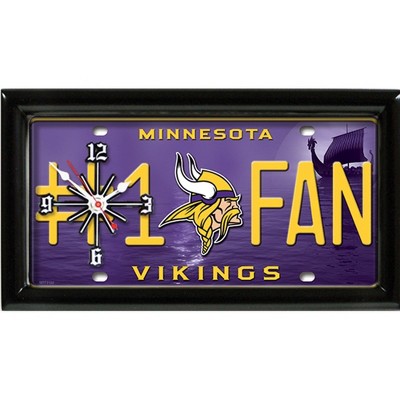 NFL Wall/Desk Analog Clock, #1 Fan with Team Logo - Minnesota Vikings