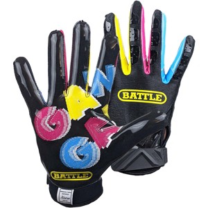 Battle Sports Gang Gang Double Threat Adult Football Receiver Gloves - Black - 1 of 4