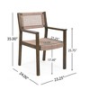 Two-Pack Light Brown Braided Wood Dining Chairs featuring Handrails - 3 of 3