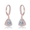 Guili Sterling Silver Drop Earrings with Clear Round & Triangle CZ in Rhodium, Gold & Rose Gold Plating – Sleek, Stylish, and Elegant Design - 3 of 3