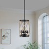 PAKOKULA 4-Light Black Cage Pendant Light with Woven Accents, Rustic Industrial Lighting for Kitchen Island - 4 of 4