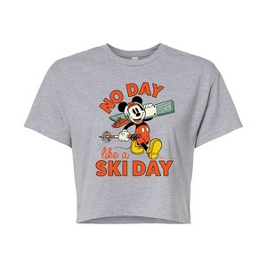 Women's - Disney - No Day Like A Ski Day Cropped Graphic T-Shirt - 1 of 4