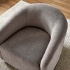 VANOMi 29.53" Swivel Barrel Accent Chair in Teddy Fleece Upholstery - 3 of 4