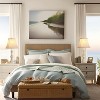 DOMETOUR Rustic Farmhouse Table Lamps Set of 2 with 3-Color LED Bulbs, Linen Shade, Rotary Switch for Bedroom Living Room - 4 of 4