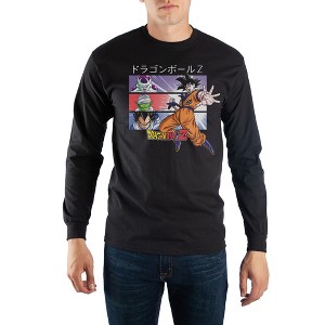 Mens Black Dragon Ball Z Anime Cartoon Long Sleeve Graphic Tee - 1 of 1