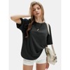 EXLURA Womens Summer Oversized T Shirts Crewneck Loose Workout Short Sleeve Blouse Tops 2025 Y2K Casual Athletic Basic Tee - 4 of 4