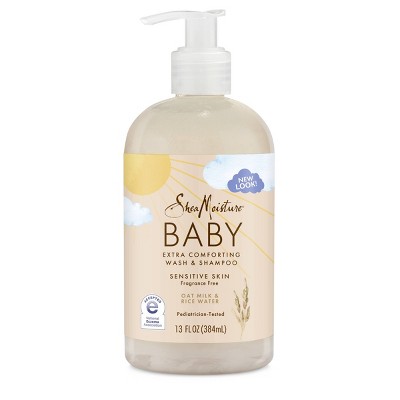 SheaMoisture Baby Wash & Shampoo Oat Milk & Rice Water Extra Comforting Fragrance Free for Sensitive Skin - 13 fl oz