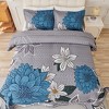 Acoinel Lightweight Polyester Fabric Bedspread Set Blue Blooms - 2 of 4