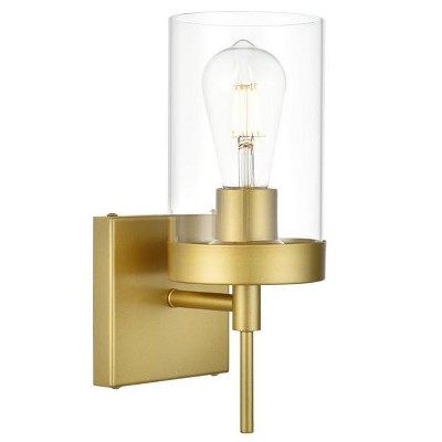 Elegant Lighting Benny 1 light Brass and Clear Bath Sconce