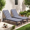 FURNIinspire Outdoor Seat Cushions 2pcs Stripe Patio Furniture Seat Cushion Replacement For Chaise Lounge, Removable Cover, Blue, 74.4"*22.05"*2.76" - 2 of 4
