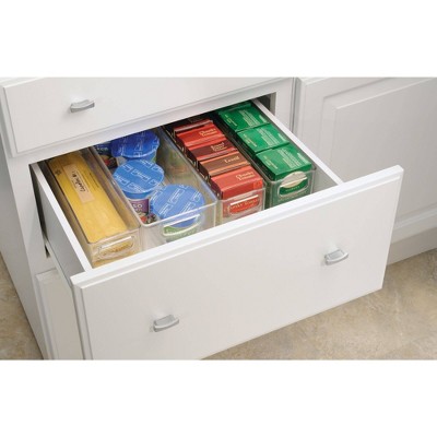 iDESIGN Recycled Plastic Stackable Storage Bin Perfect to Hold Breast Milk Bags Clear: Kitchen Cabinet Organizer, 16"x4"x5" — фото 6
