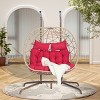 Double Egg Chair With Stand,Hanging Wicker Rattan Basket Egg Chair With Cushion,Egg Chair 2 Seater,Egg Chairs For Patio-Cuddlewood - 2 of 4
