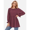 EXLURA Womens Long Sleeve Blouses Swiss Dot Babydoll Loose Fit Maternity Top 2025 Spring Fall Tunic Shirts Dressy Casual Tops White - 3 of 4