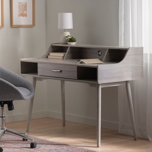 Study Table For Students Wooden Writing Desk With Drawers Modern Home Office Desk-The Pop Home - 1 of 4