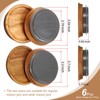 Unique Bargains Wooden Wide Mouth Mason Jar Lids with Airtight Silicone Rings 6 Pcs 72mm + 90mm - 2 of 4