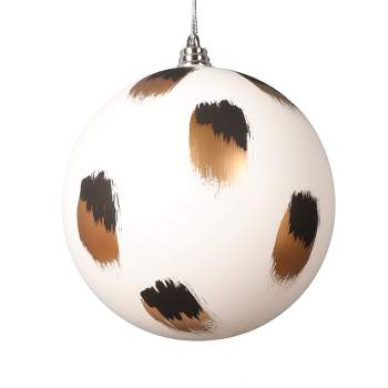 Vickerman 4 Matte Mocha Ball Ornament With Gold And Black Brush Strokes, 4  Per Bag. : Target