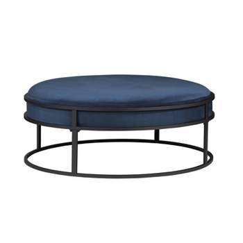 39.5" Greenbank Round Cushioned Ottoman - HOMES: Inside + Out