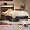 WOWLIVE Full/Queen/King Bed Frame with Storage Headboard, Metal Platform Bed Frame, Storage Bed with Charging Station and LED Light - 4 of 4