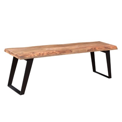 50" Sheesham Wood Live Edge Bench - Timbergirl