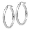Black Bow Jewelry 2.75mm x 25mm Polished 14k White Gold Domed Round Hoop Earrings - 2 of 4