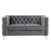Modern 61 in.  Deep Dutch Velvet 2-Seater Loveseat with Iron Legs - Morden Fort - 2 of 4