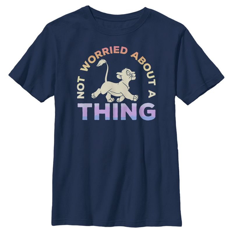 Boy's Lion King Simba Not Worried Bout a Thing T-Shirt, 1 of 5