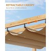 Acekool Aluminum Pergola with Retractable Canopy, Modern Outdoor Sun Shade Shelter - 4 of 4