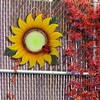 LuxenHome Sunflower Metal and Glass Outdoor Wall Decor Yellow - 4 of 4