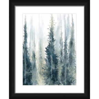 18" x 22" Matted to 2" Mist Blue Picture Framed Black - PTM Images