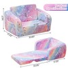 Hooseng Toddler Couch, 2-in-1 Glow-in-The-Dark Plush Kids Fold-Out Sofa, Convertible Kids Sofa to Lounger with Straight Armrests for Boys & Girls - 3 of 4